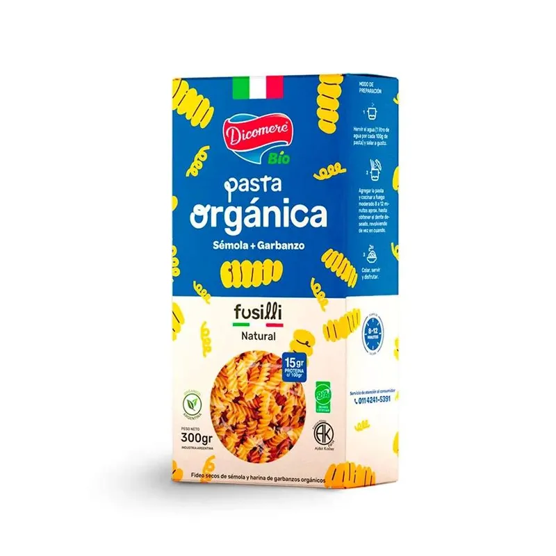 DICOMERE - PASTA FUSILLI ORGANICA - NATURAL badian DICOMERE - PASTA FUSILLI ORGANICA - NATURAL - Imagen 1